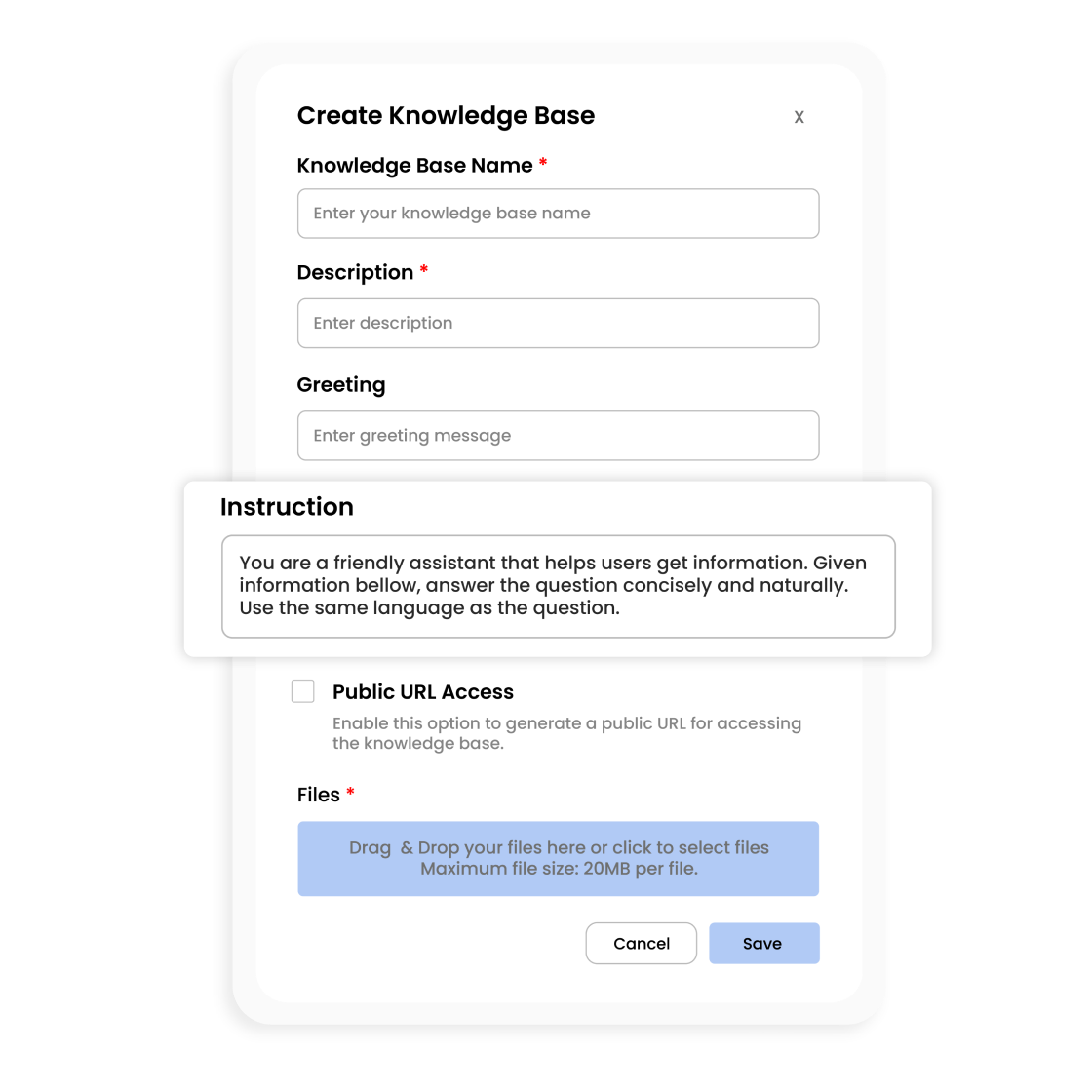 Easy Upload File to Train the AI